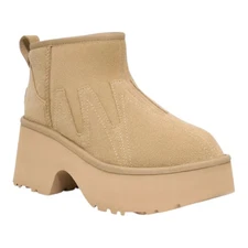UGG Women's Sunwave Ultra Mini Platform Boots, Beige Suede, Size 10 US