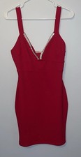 LOVE CULTURE  RED MINI DRESS/ SIZE Large Body Con Glitzy Rhinestone Detail