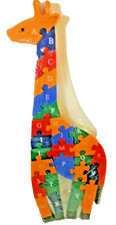 Wood Giraffe Puzzle Alphabet ABC's 123s Ages 3 26 Pcs unused Nagyker