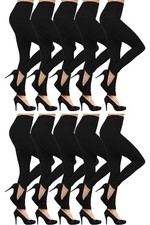 10 Pcs Pack Women Soft Skin Leggings Full Length NWT Two Sizes Black Color