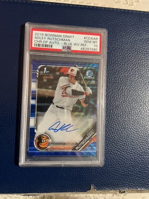 1-2019 Bowman Chrome ADLEY RUTSCHMAN PSA 10 Blue Wave Autograph RC...#031/150