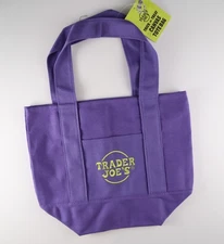New 2025 Trader Joe's Mini Trick Treat Canvas Tote Bag - Purple Bag