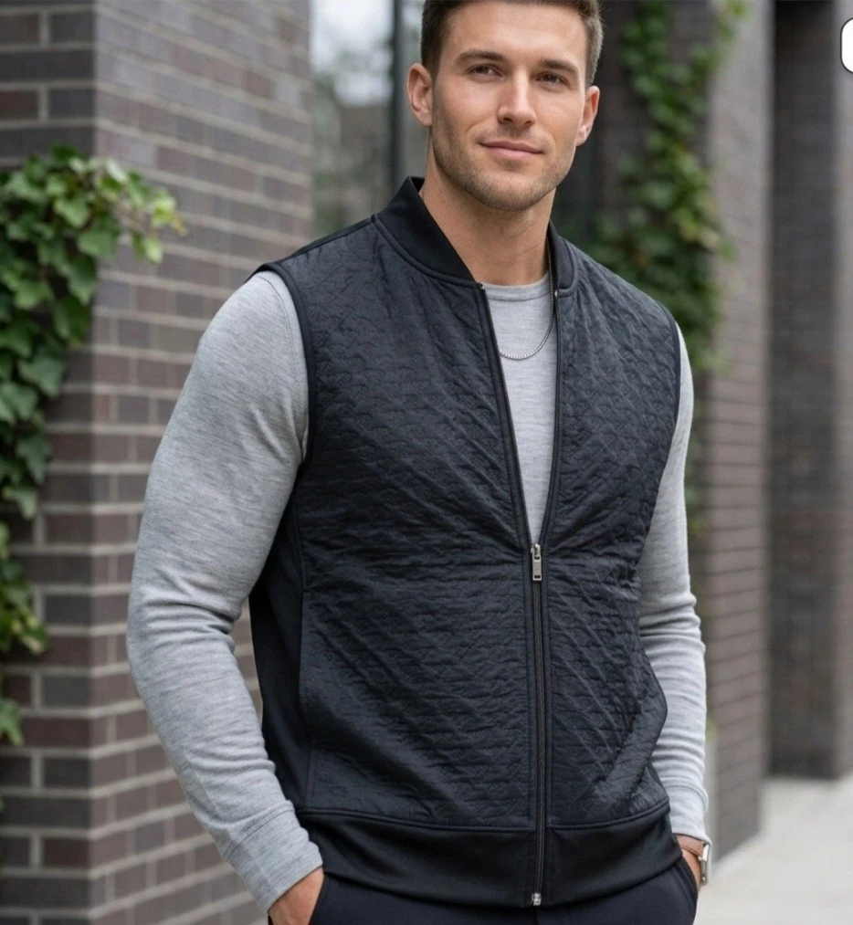 Perry Ellis Men's Size 2XL Performance Vest Full Zip Up Climate Elements