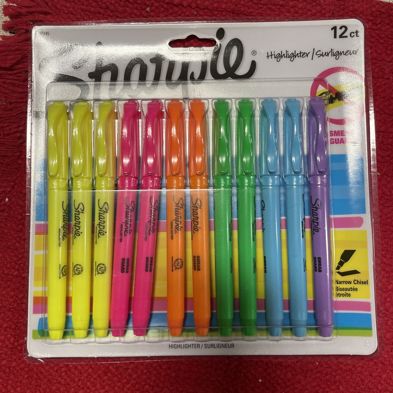 12 Ct Sharpie Highlighters, Assorted Ink Colors, Narrow Chis
