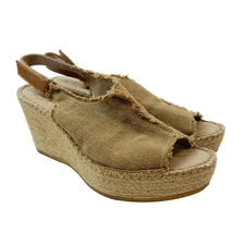 Toni Pons Espadrille Wedge Heels Women's 39 (US 8.5) Tan Open Toe Sling Back