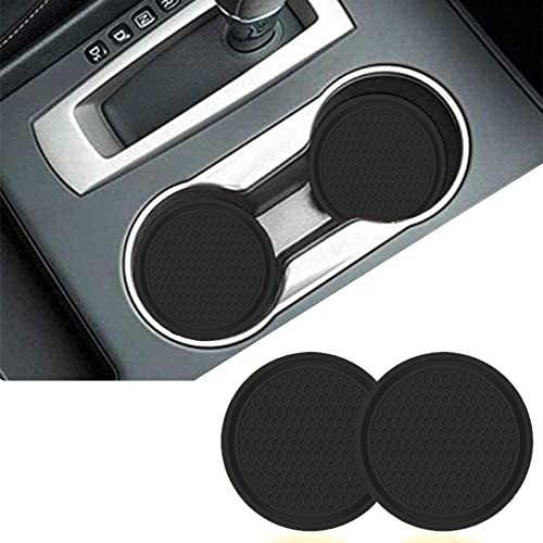 2PCS Car Cup Coaster, Non-Slip Universal Insert Coaster, Car Cup Holder Black - Picture 2 of 7