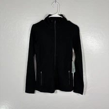 Ibex Shak Jacket Womens XS Black Merino Wool Full Zip Lightweight Outdoor Layer