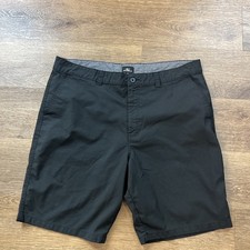 O Neill Shorts Mens Size 40 Black Chino Flat Front Surf Casual Pockets
