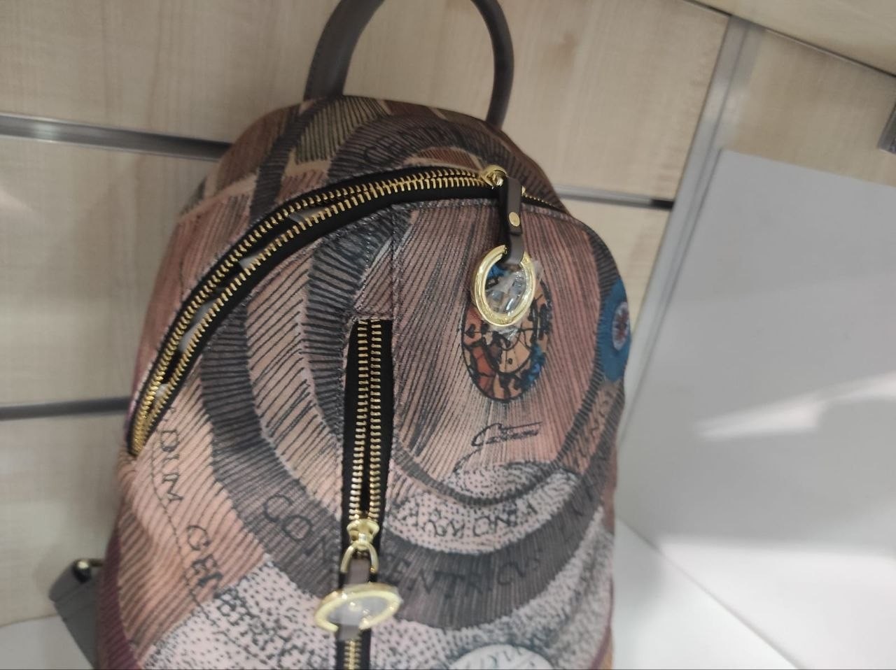 Gattinoni Zaino Nylon E Pelle Altezza 35 Base 28 — foto 4