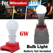 LED Work Light Portable E27 Bulb Lamp For Milwaukee 18V  Li-ion Battery Powered