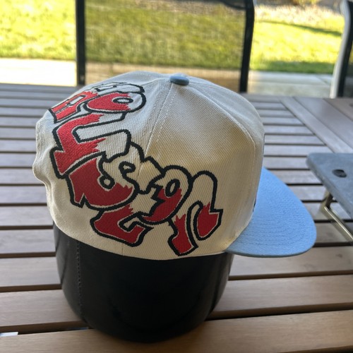 Houston Oilers Double Graffiti TOW Custom Snapback Hat Cap Cream Dome Two Tone - Picture 8 of 13