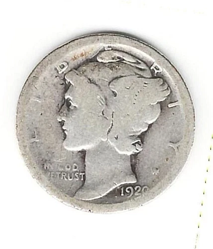 1920 D Mercury Dime circulated 90% Silver  avg circulated to Good G