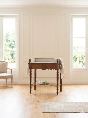 Coiffeuse ancienne console vintage en noyer style art déco Louis Philippe - Photo 1/4