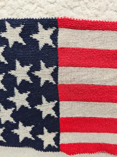 Vintage Look American Flag Stars And Stripes Infinity Scarf Knit Unisex - Picture 2 of 4