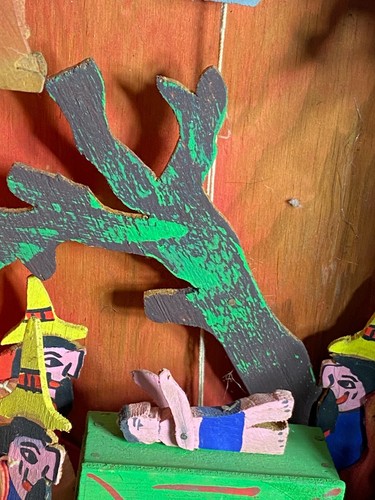 Halloween Folk art Night of the Witches Mechanical Diorama Noche De Brujas Alter - Picture 12 of 24