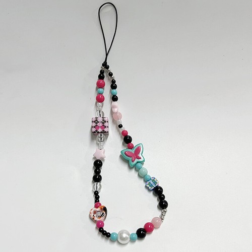 1Pcs Y2K Phone Straps Fashion Butterfly Phone Pendant Short Bracelet Wrist Phone - Zdjęcie 3 z 6