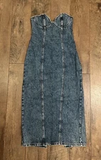 NWT Lioness Denim Smokeshow Strapless Dress Sz S $90 Retail.