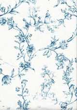 Toile de Jouy blau-weiß, Panama-PE, Wunderschön! Breite 160cm, pflegeleicht