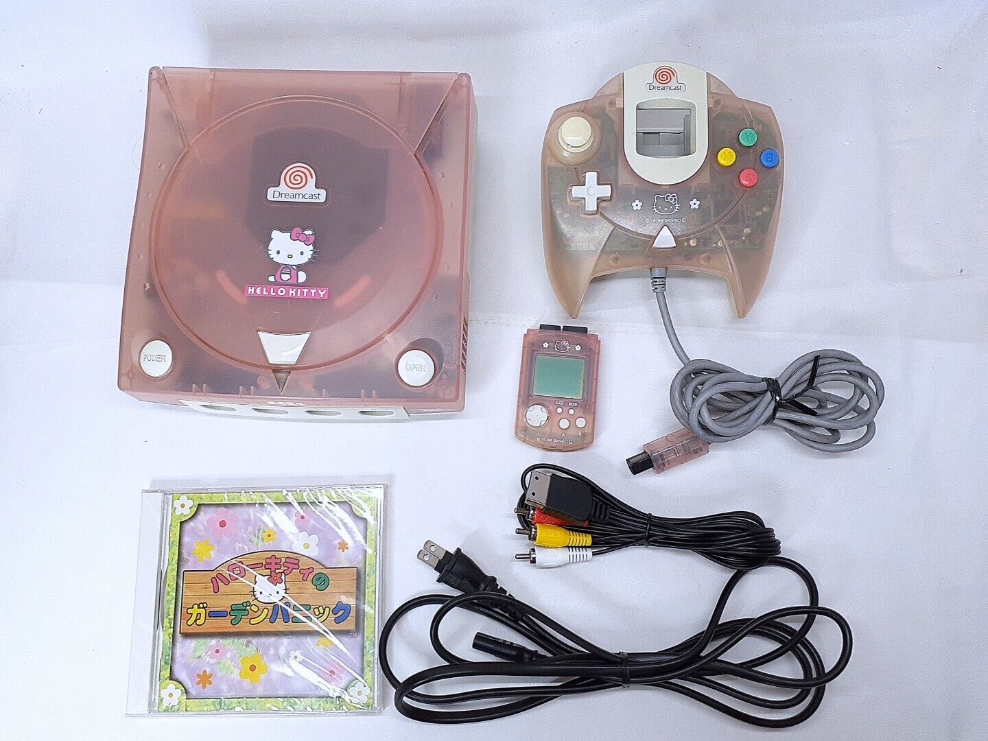 Sega Dreamcast Hello Kitty Pink console set New LED Battery HKT-3000 NTSC-J