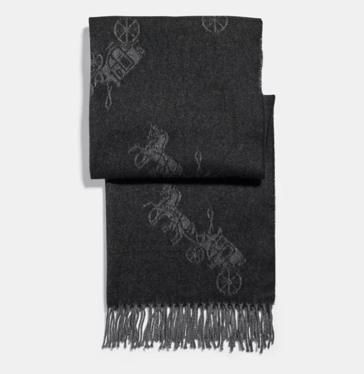 NWT COACH Horse And Carriage Oversized Muffler wool scarf F76387