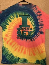 vintage 90s tie dye funny Single Stitch T shirt Xl