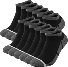 Mens Running Socks Cushioned Breathable Anti Blister Low Cut Athletic Ankle 12 P