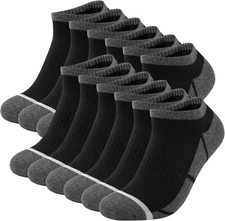 Mens Running Socks Cushioned Breathable Anti Blister Low Cut Athletic Ankle 12 P