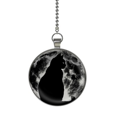 Cat Moon Glow In The Dark Fan Light Pull Pendant With Chain Ebay