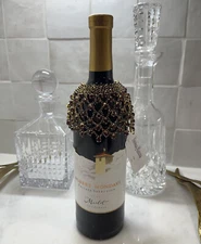 D. Stevens For Neiman Marcus Gold Red Jeweled Wine Collar Sleeve NWT $45
