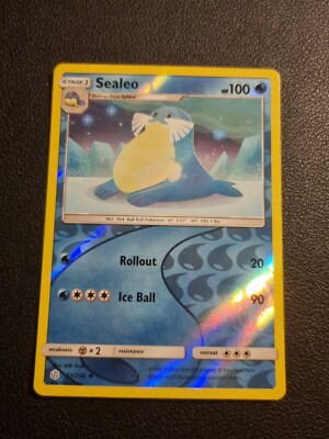 REVERSE HOLO Pokemon Sonne & Mond Kosmische Finsternis TCG Karte Sealeo 51/236