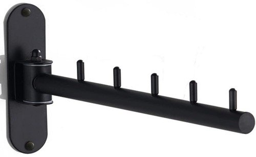 Percha de pared plegable con brazo oscilante de acero inoxidable 