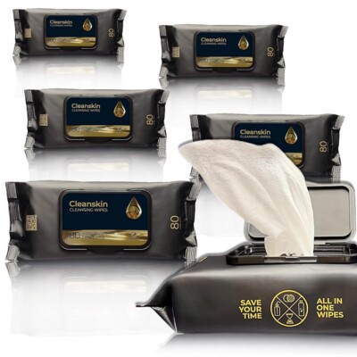 CleanSkin Cleansing Green Soap Wipes for Tattooing All in One Solution Pack of 6