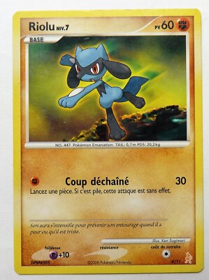 Pokemon Karte Frankreich 6/11 - RIOLU. 2008 Level 7 sehr guter Zustand