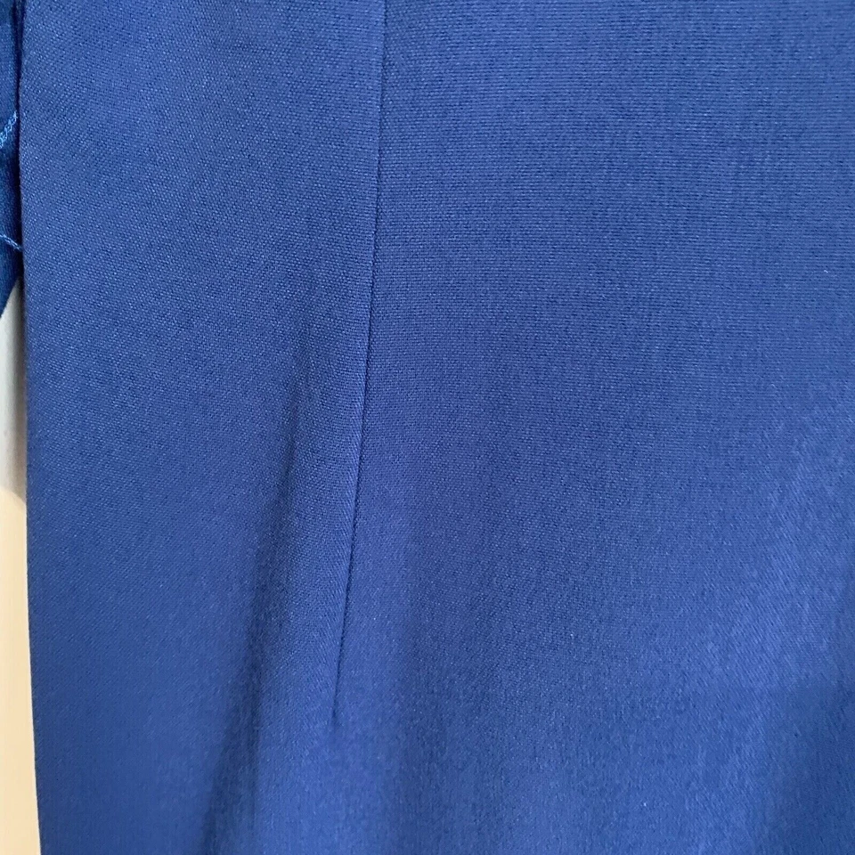 Vestido midi de carrera tejido Ichi Jocona Ponte para mujer talla mediana azul manga 3/4 Foto 3 de 4