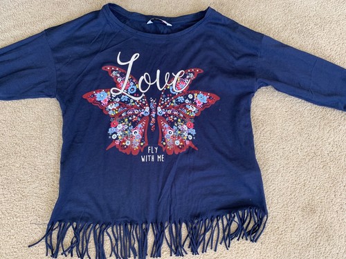 GIRLS T SHIRT with Butterfly 10 -11years old - Picture 2 of 3
