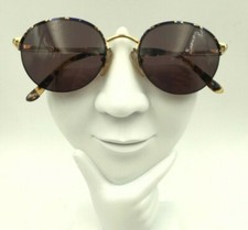 Vintage Susie Blue Gold Metal Oval Half-Rimmed Sunglasses FRAMES ONLY