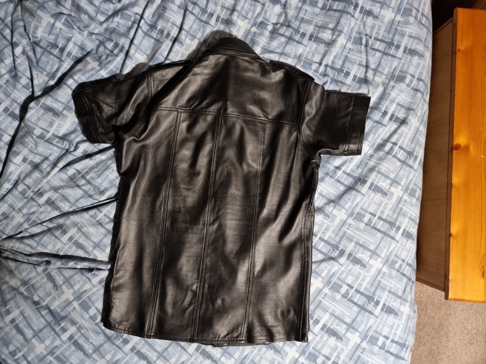 MEN'S BLACK LEATHER SHIRT size M eBay