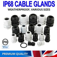 IP68 WHITE BLACK NYLON CABLE GLAND NUT G7 PG9 PG11 PG13.5 PG16 PG19 PG21 & MORE