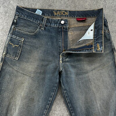 Kimes Watson Ranch Western Jeans Mens 33x38 Blue Dark Wash Straight Leg Fit USA