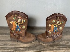 Disney Toy Story Woody Bullseye Cowboy Boots Side Zip Brown Toddler Boys Size 5