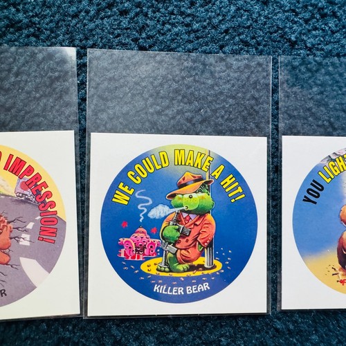 3x Garbage Pail Kids American As Apple Pie Gross Bears Flat Flare Killer 1 2 3 - Picture 3 of 5