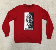 Roberto Cavalli Black White Tiger Red Sweatshirt Pullover Large L Pls Read