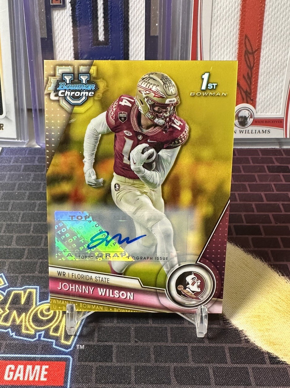 Johnny Wilson 2023 Bowman U Chrome 1st Auto Yellow Refractor /75 #22
