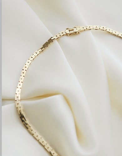 14kYellow Gold 3-7mm Vintage Fringed Cleopatra Link 16in Choker Necklace - Picture 8 of 10