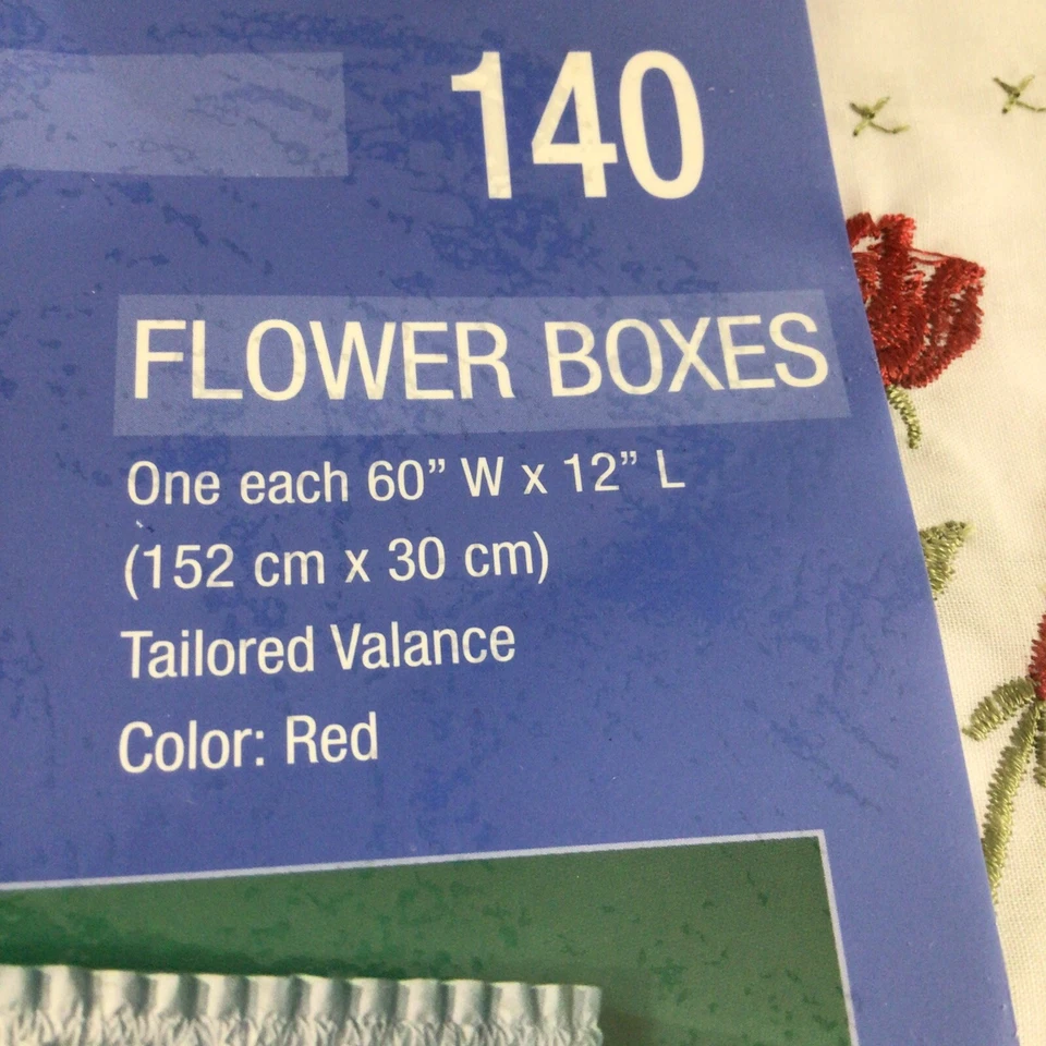 Embroidered Floral 3-Piece Tier & Valance Set ~ Designables - Flower Boxes - Image 3 of 4