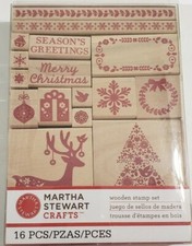 MARTHA STEWART CRAFTS CHRISTMAS WOOD STAMP SET Christmas Rubber Stamps