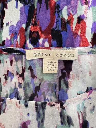 Anthropologie Paper Crown Endora Swing Dress M Fluttered Sleeve Lined Chiffon - 第 4/12 張圖片