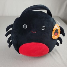 Squishmallows 12  Bella The Red  Black Spider Halloween Treat Pail Bag 2022 New