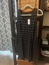 Ann Taylor Wide V-Neck Flare Women's Dress - Night Sky, Size S