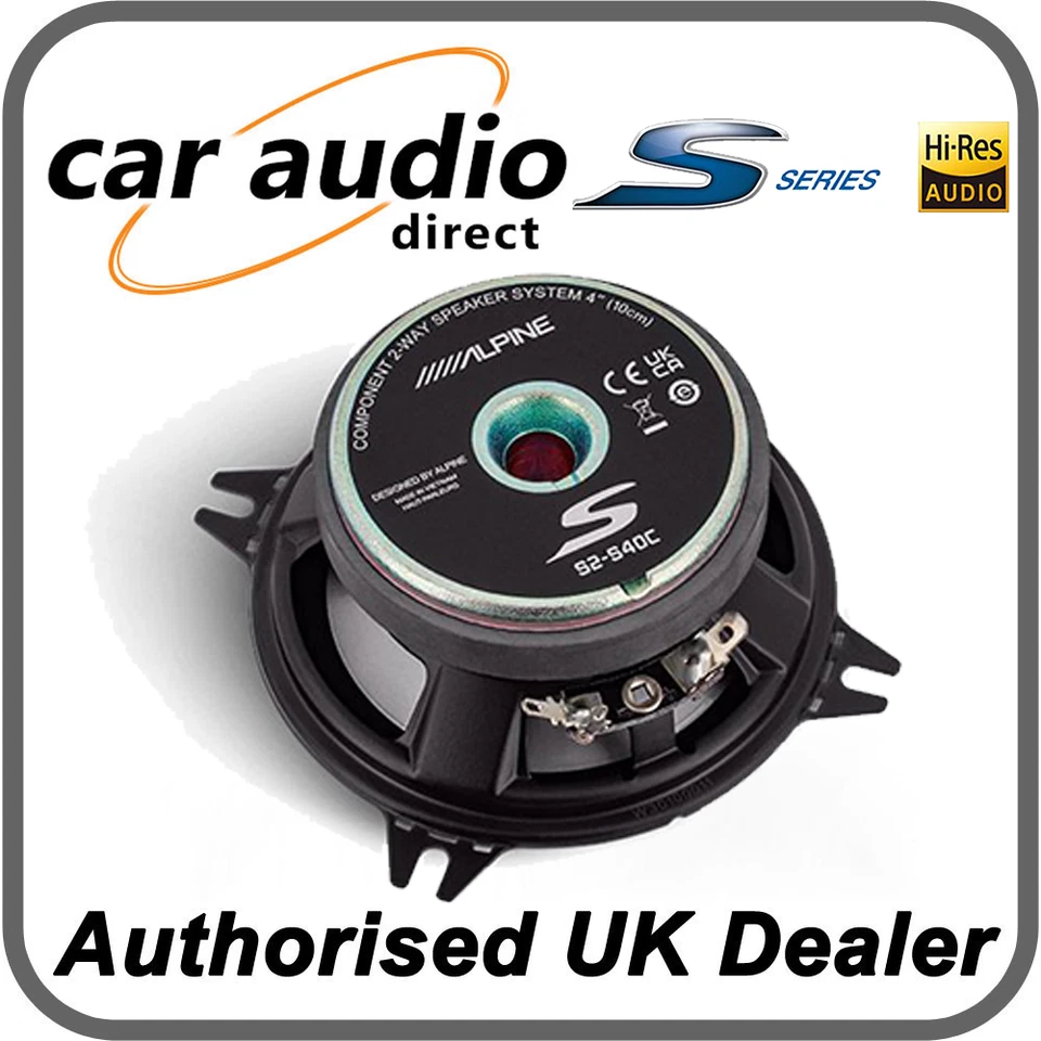 Alpine S-Series S2-S40C - 4” 10cm 140 Watt 2 Way Component Dash Door Speakers - Image 4 of 4